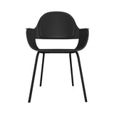 Showtime Nude Chair with Metal Base: Interior Seat + Armrest + Backrest Cushion + Ash Stained Black + Anthracite Grey