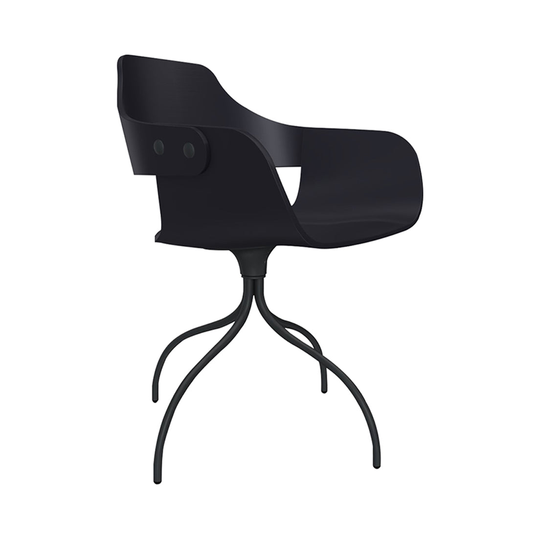 Showtime Chair with Swivel Base: Lacquered Black + Anthracite Grey