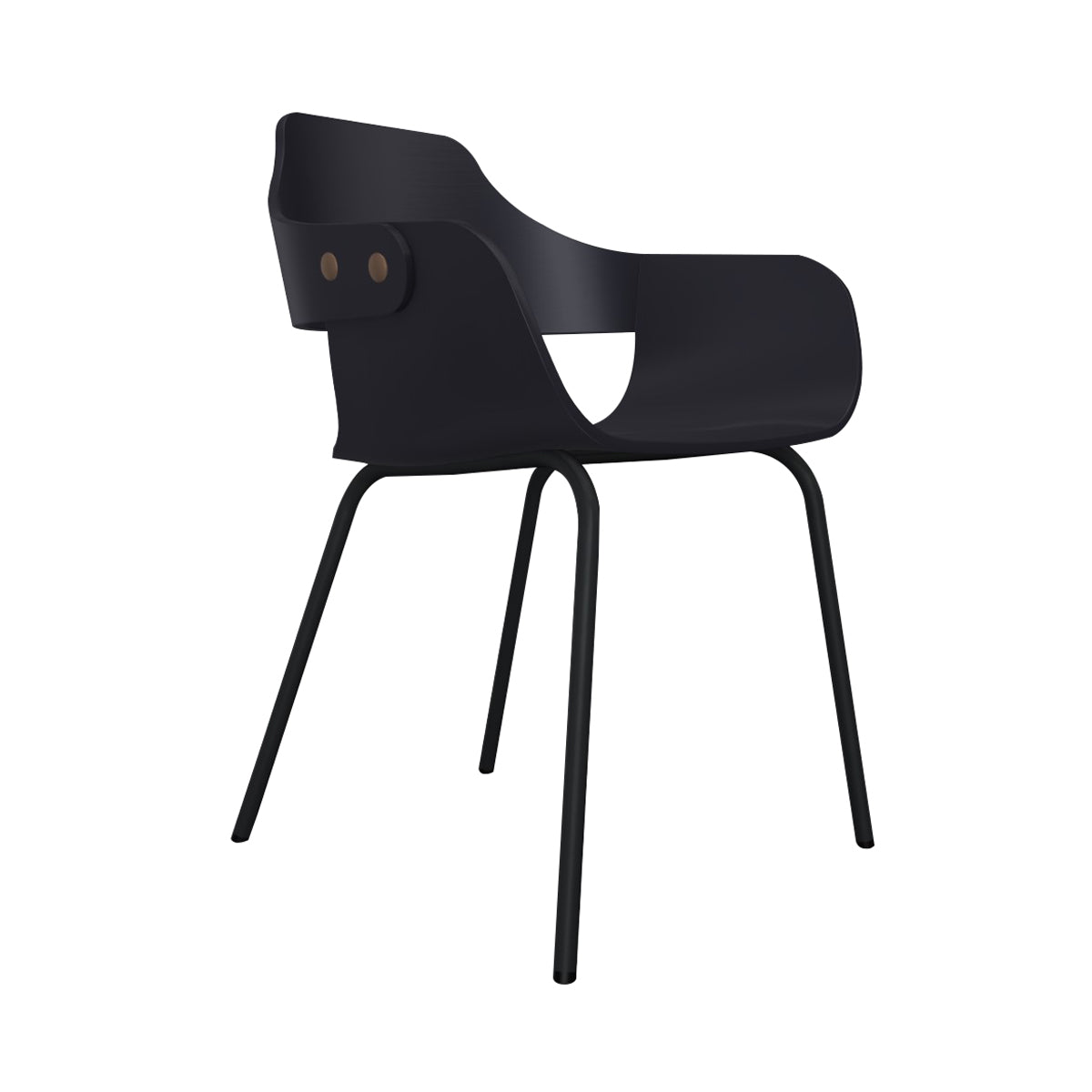 Showtime Chair with Metal Base: Lacquered Black + Anthracite Grey