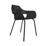 Showtime Chair with Metal Base: Ash Stained Black + Anthracite Grey