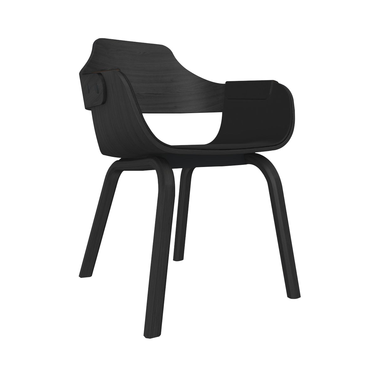 Showtime Chair: Interior Seat + Armrest Upholstered + Lacquered Black