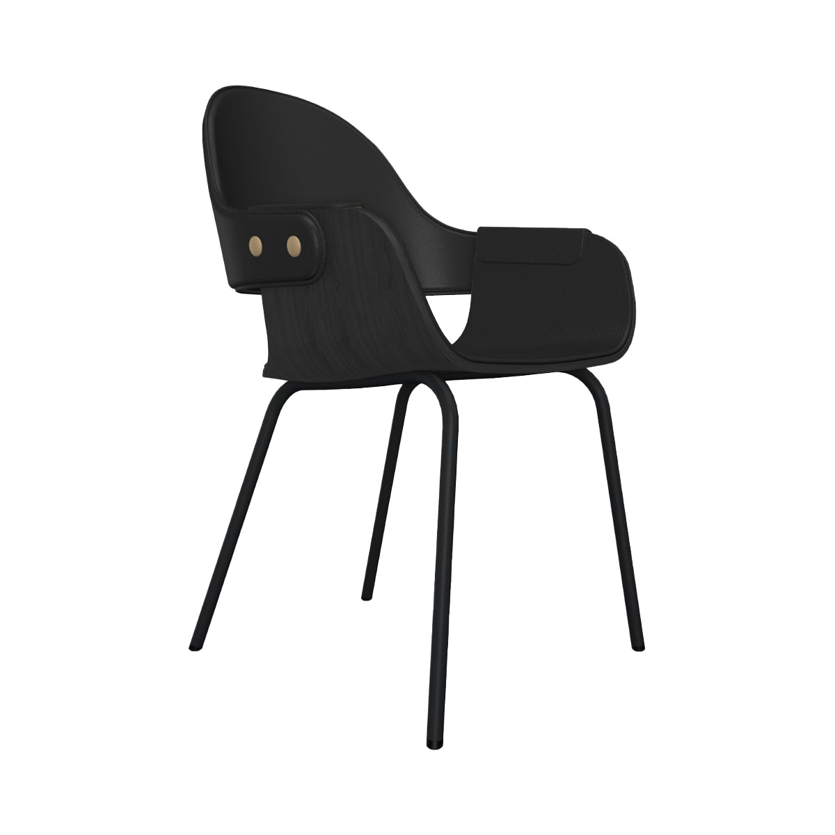 Showtime Nude Chair with Metal Base: Full Upholstered + Ash Stained Black + Anthracite Grey