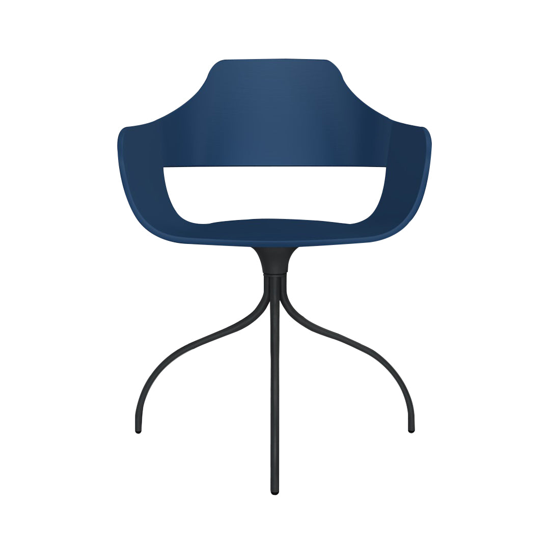 Showtime Chair with Swivel Base: Lacquered Blue + Anthracite Grey