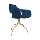 Showtime Chair with Swivel Base: Lacquered Blue + Beige