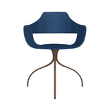 Showtime Chair with Swivel Base: Lacquered Blue + Pale Brown