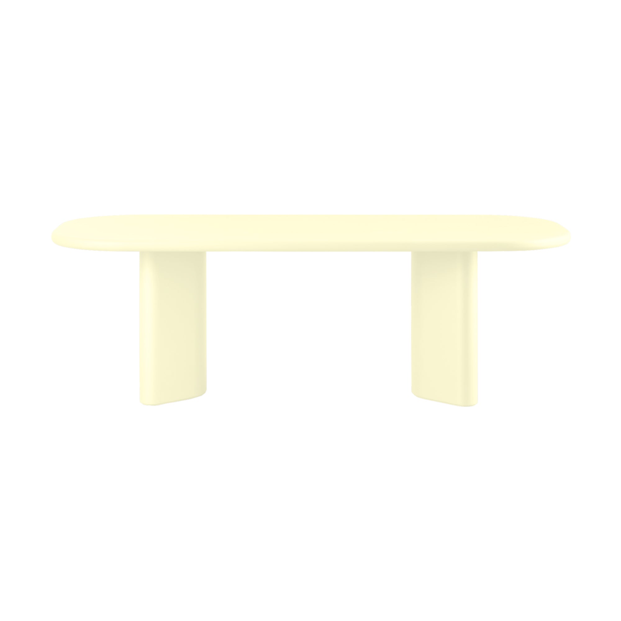 Bonbon Rectangular Dining Table: Medium + Lacquered Butter + Lacquered Butter