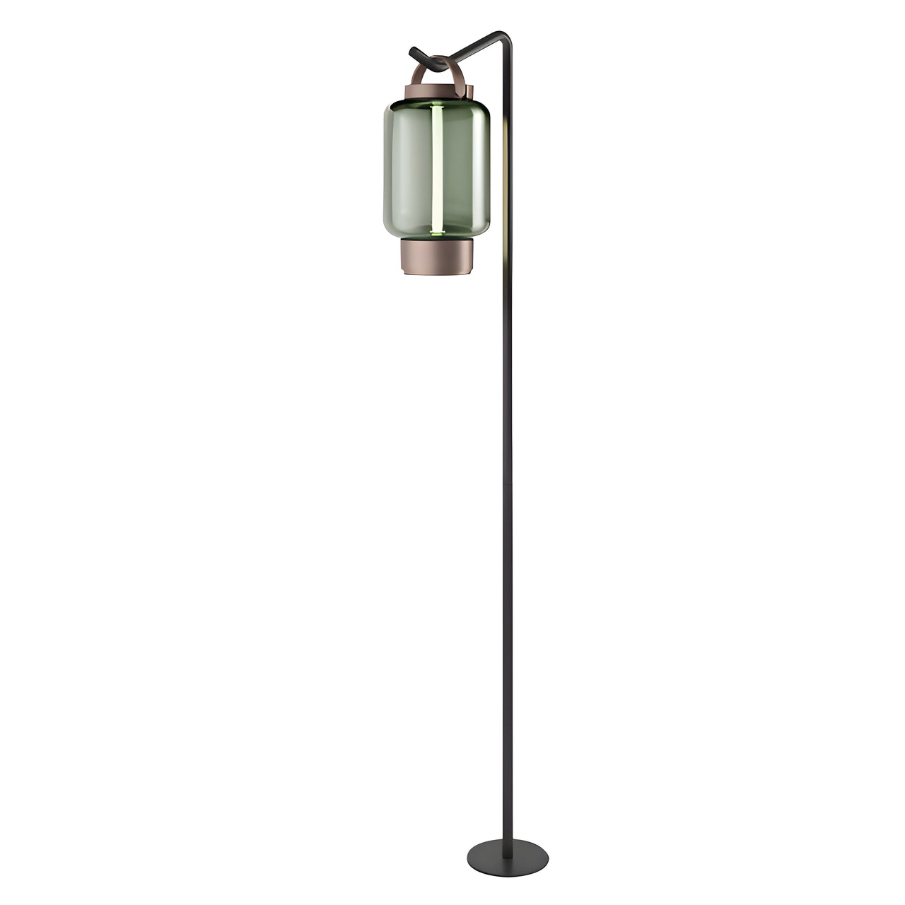 Qu Floor Light: Bright Bronze + Jade Glass