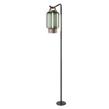 Qu Floor Light: Bright Bronze + Jade Glass