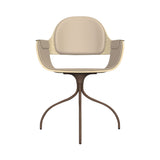 Showtime Nude Chair with Swivel Base: Interior Seat + Armrest + Backrest Cushion + Natural Ash + Pale Brown