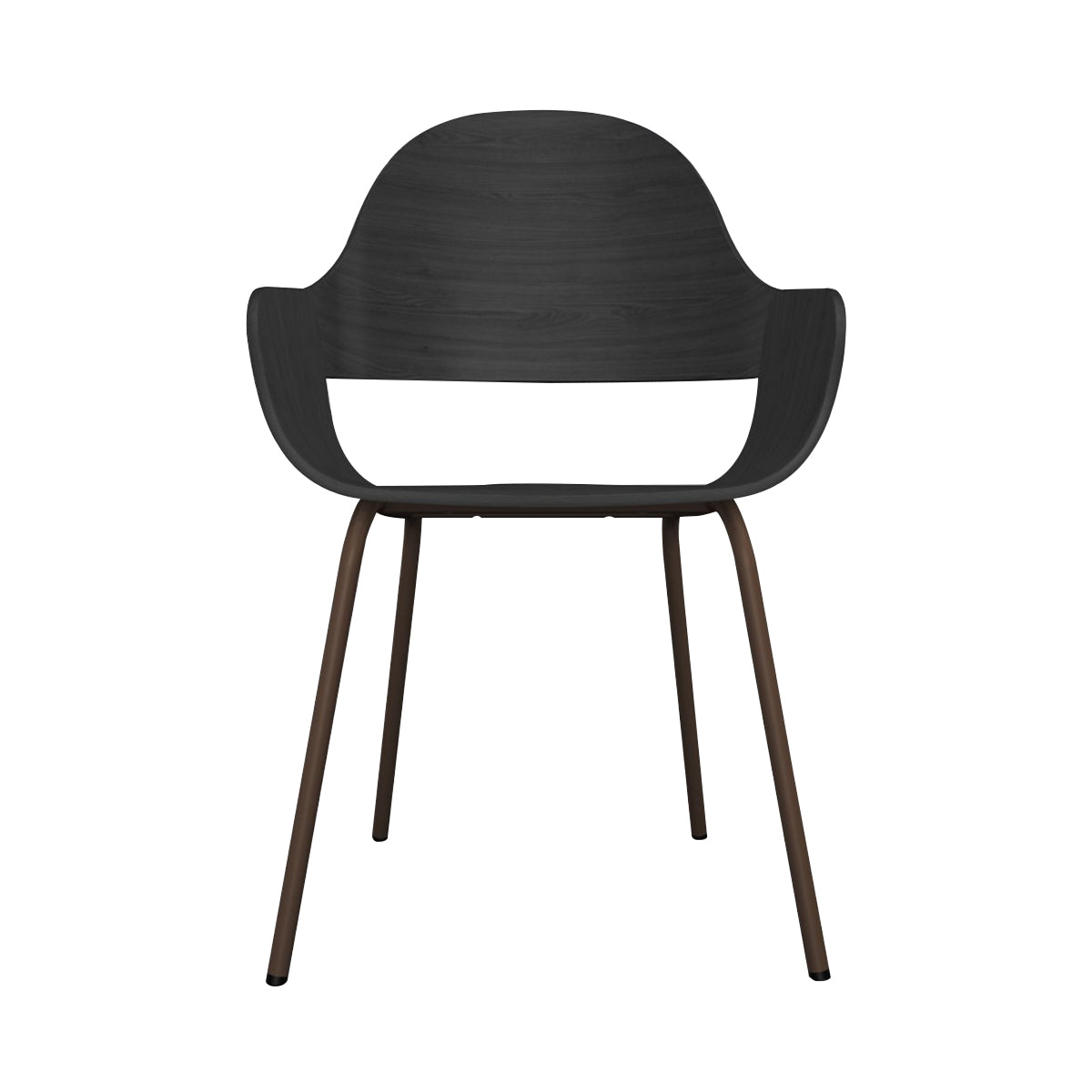 Showtime Nude Chair with Metal Base: Ash Stained Black +  Pale Brown