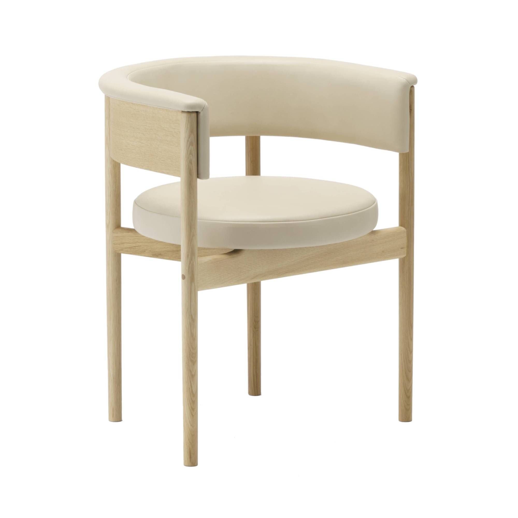 Minatomirai Cafe Side Chair N-SC01: Upholstered: Pure Oak + Leabelle Leather