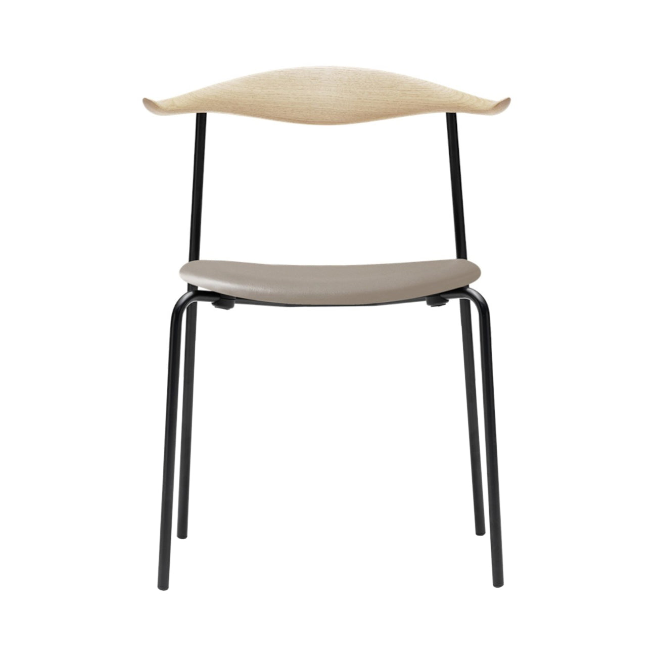 CH88P Dining Chair: Black Steel + Beech + Oiled Beech