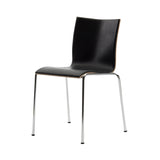 Chairik XL 121 Chair: 4-Legs + Black Plastic + Polished Chrome