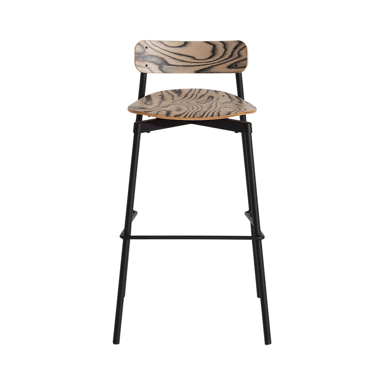 Fromme Bar Stool: Black + Alpi