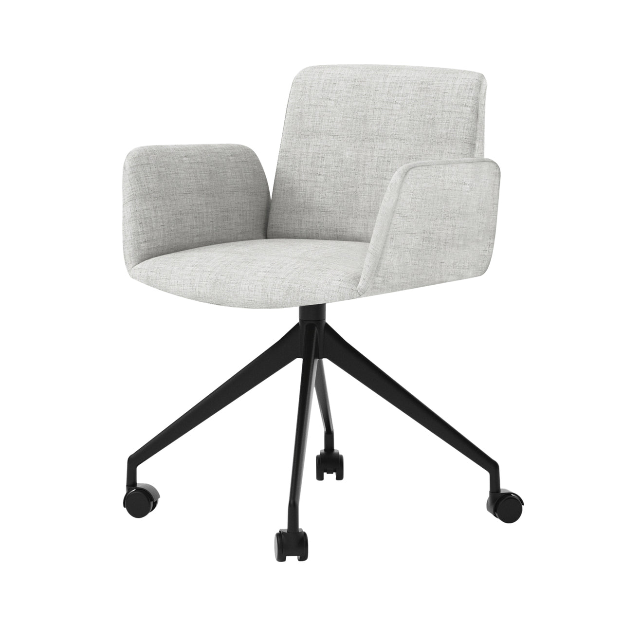 Hug 4 Star Swivel Base Chair: Fully Upholstered + Castors + Black