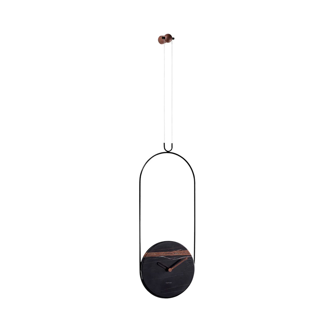 Colgante Wall Clock: Black + Sahara Noir Marble