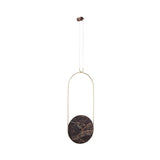 Colgante Wall Clock: Brass + Emperador Marble