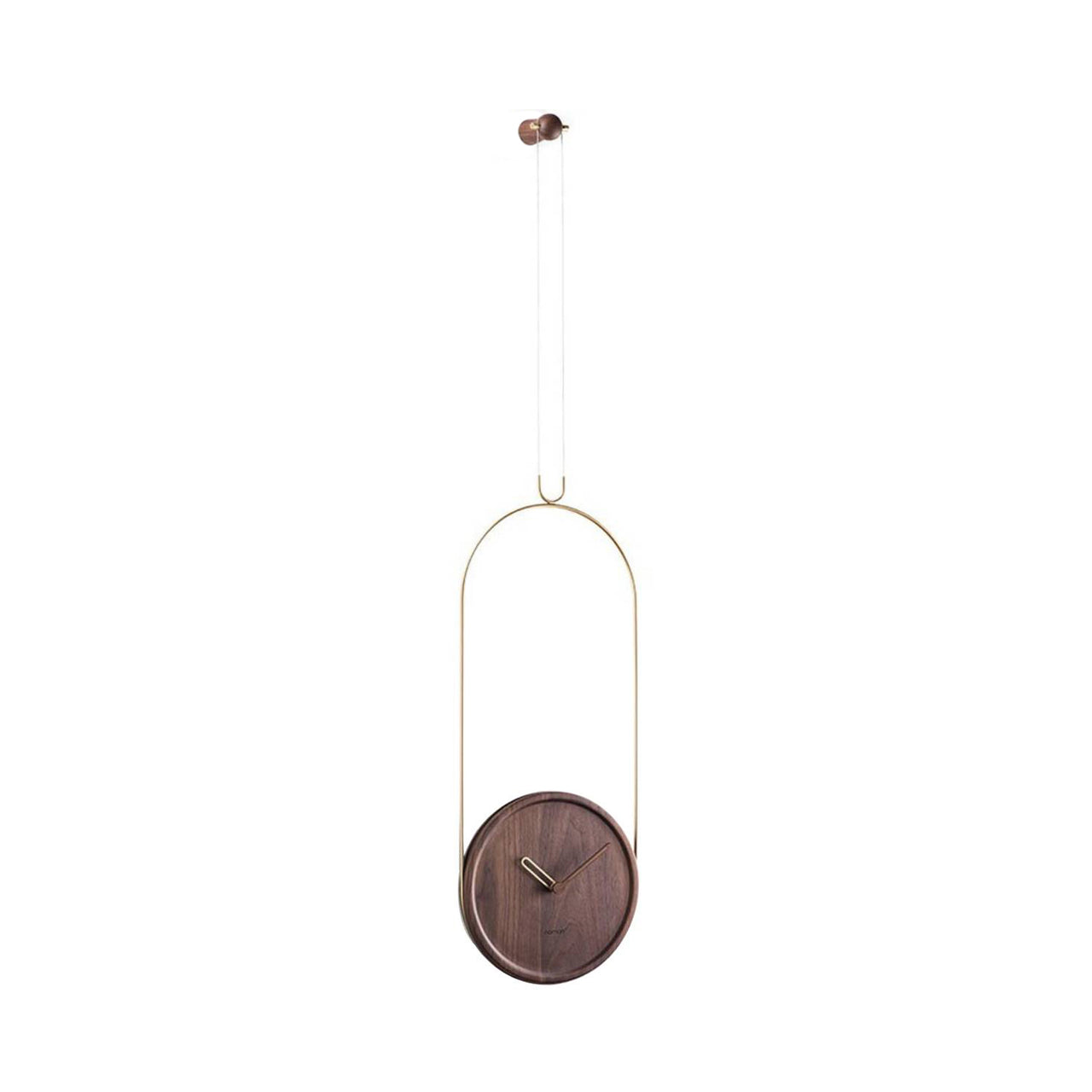 Colgante Wall Clock: Brass + Walnut