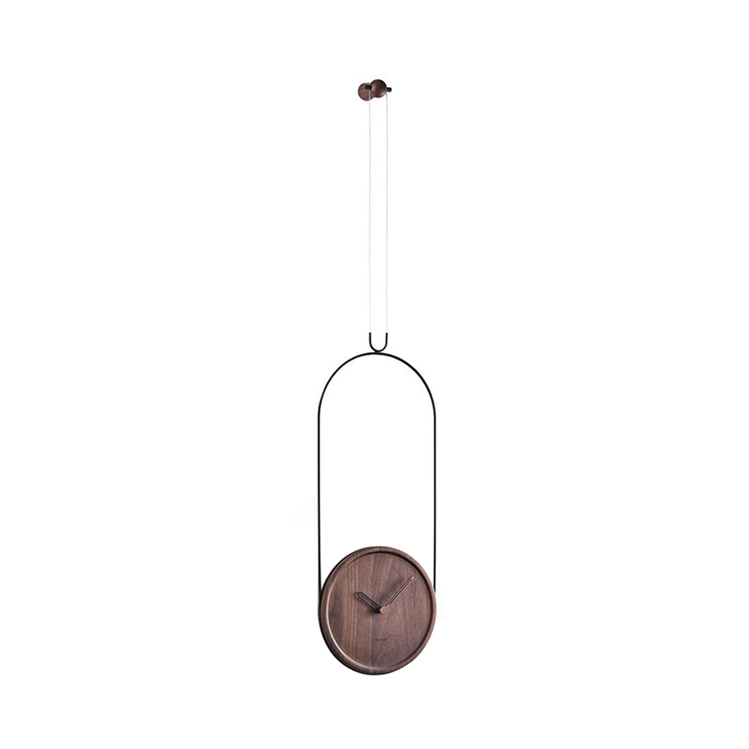 Colgante Wall Clock: Black + Walnut