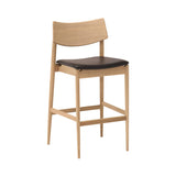 Bellustar Tokyo Bar Stool A-BS03: Upholstered + Pure Oak + Leabelle Leather
