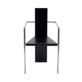 Concrete Armchair: Black + Untreated Steel