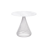 Cono Table with Stone Top: White