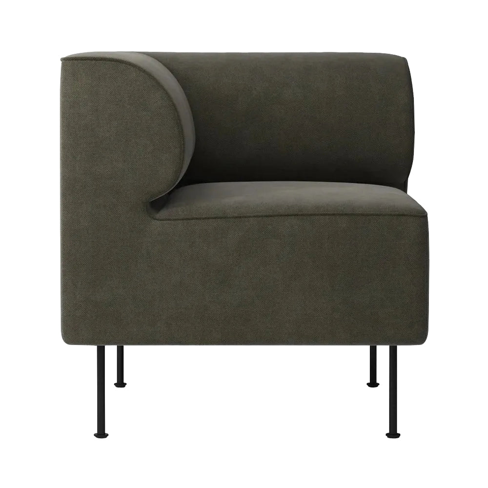 Eave Dining Sofa: Corner + Steel Base + Left