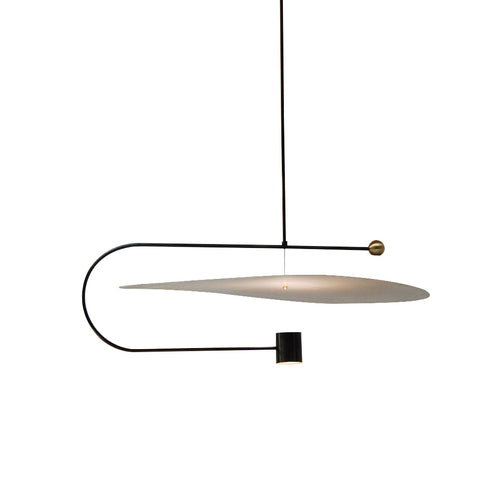 Float Wide Pendant: Blackened Brass