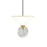Compass Pendant: Marble + Satin Brass