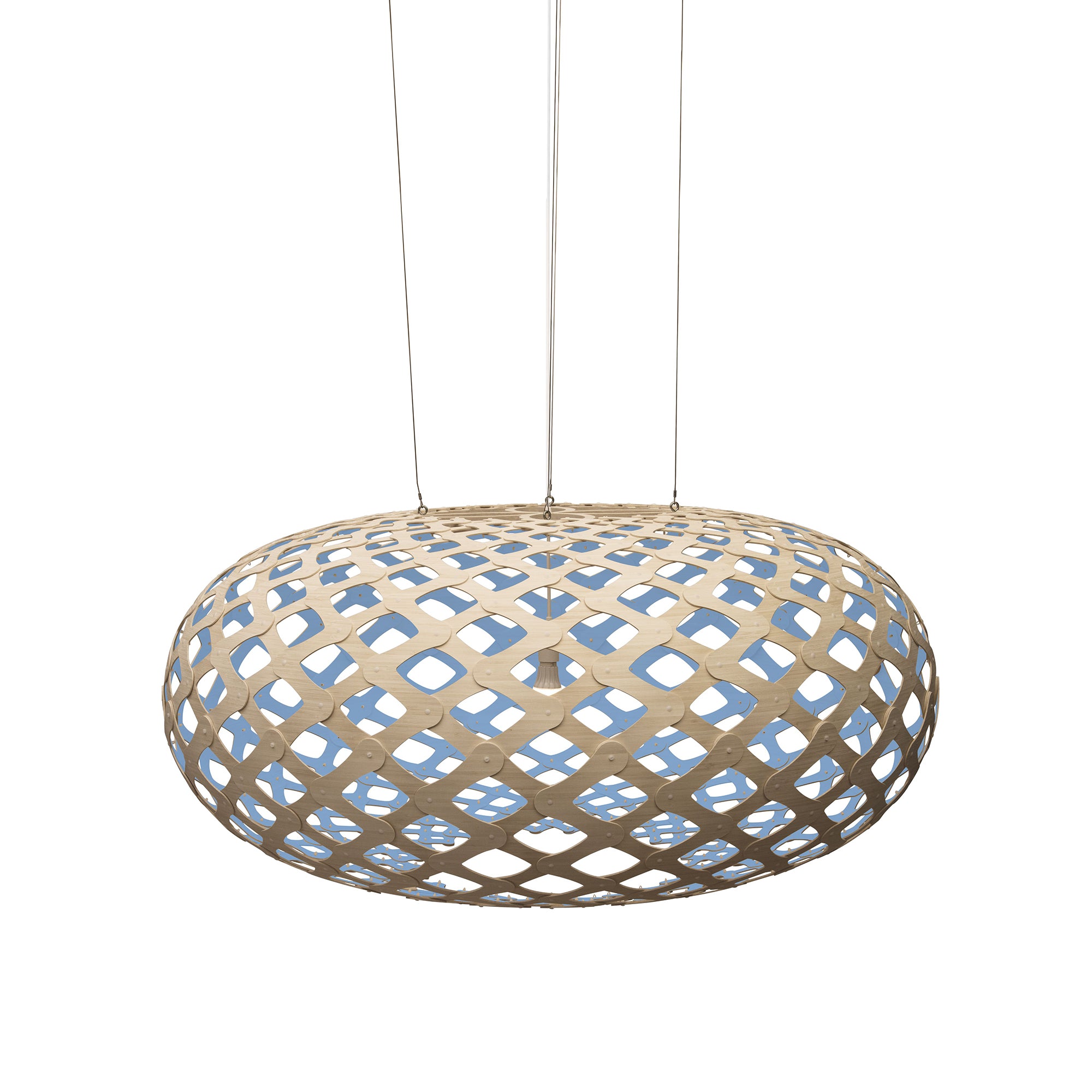 Kina Pendant Light: Extra Large + Bamboo + Blue + White