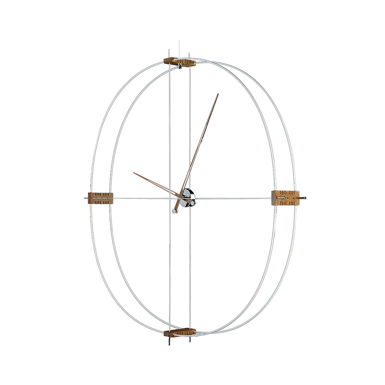 Delmori Wall Clock: White + Chromed Brass