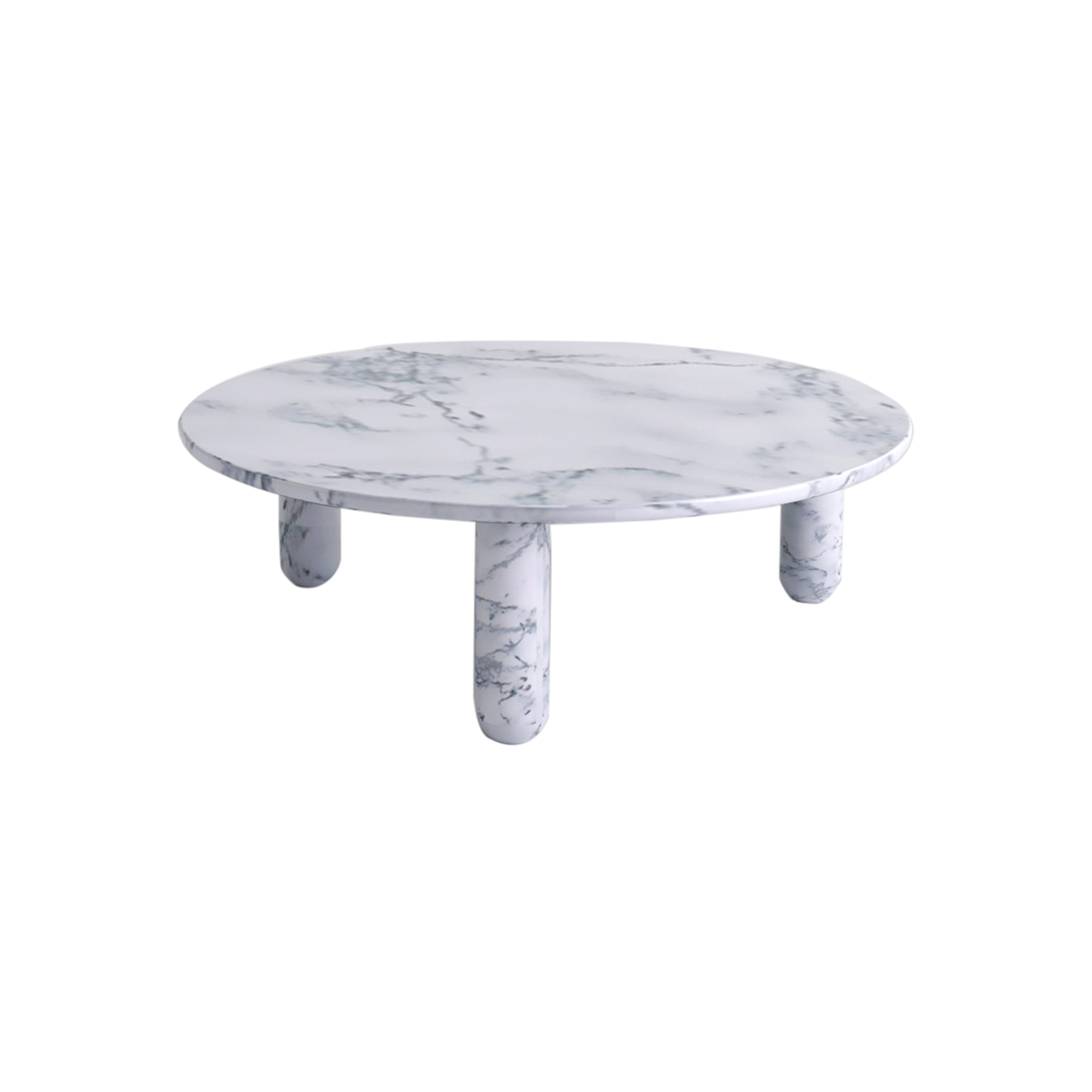 Sunday Coffee Table: Round + White Pele de Tigre Marble + White Pele de Tigre Marble