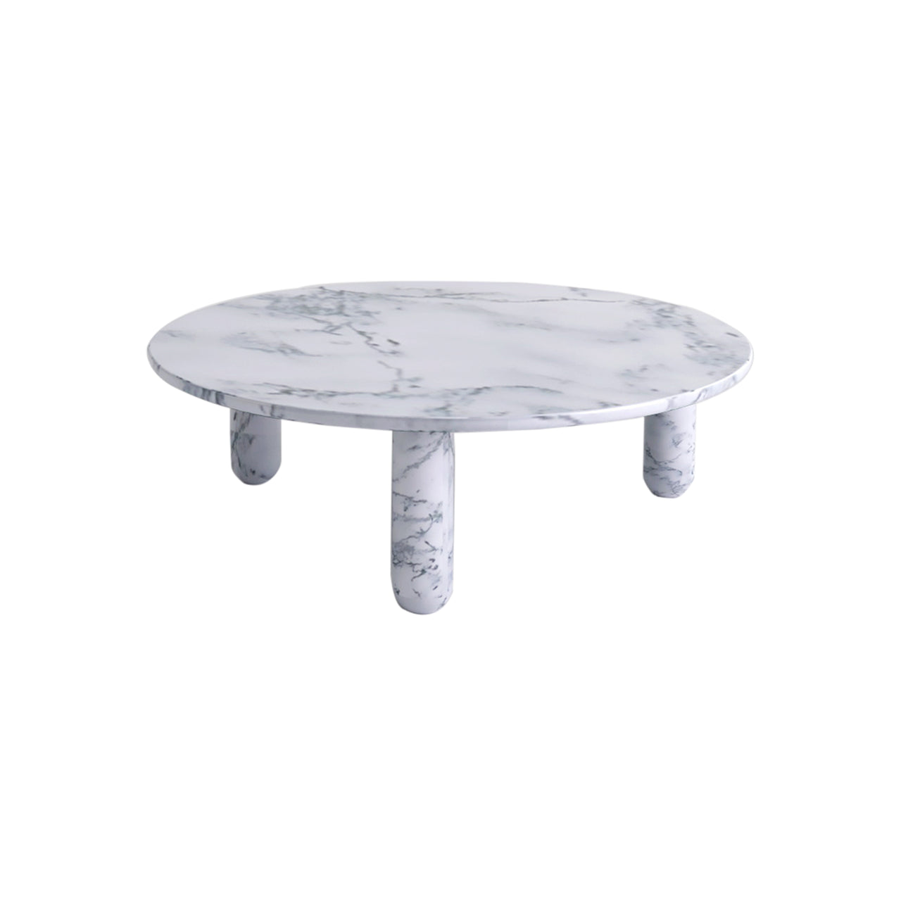 Sunday Coffee Table: Round + White Pele de Tigre Marble + White Pele de Tigre Marble