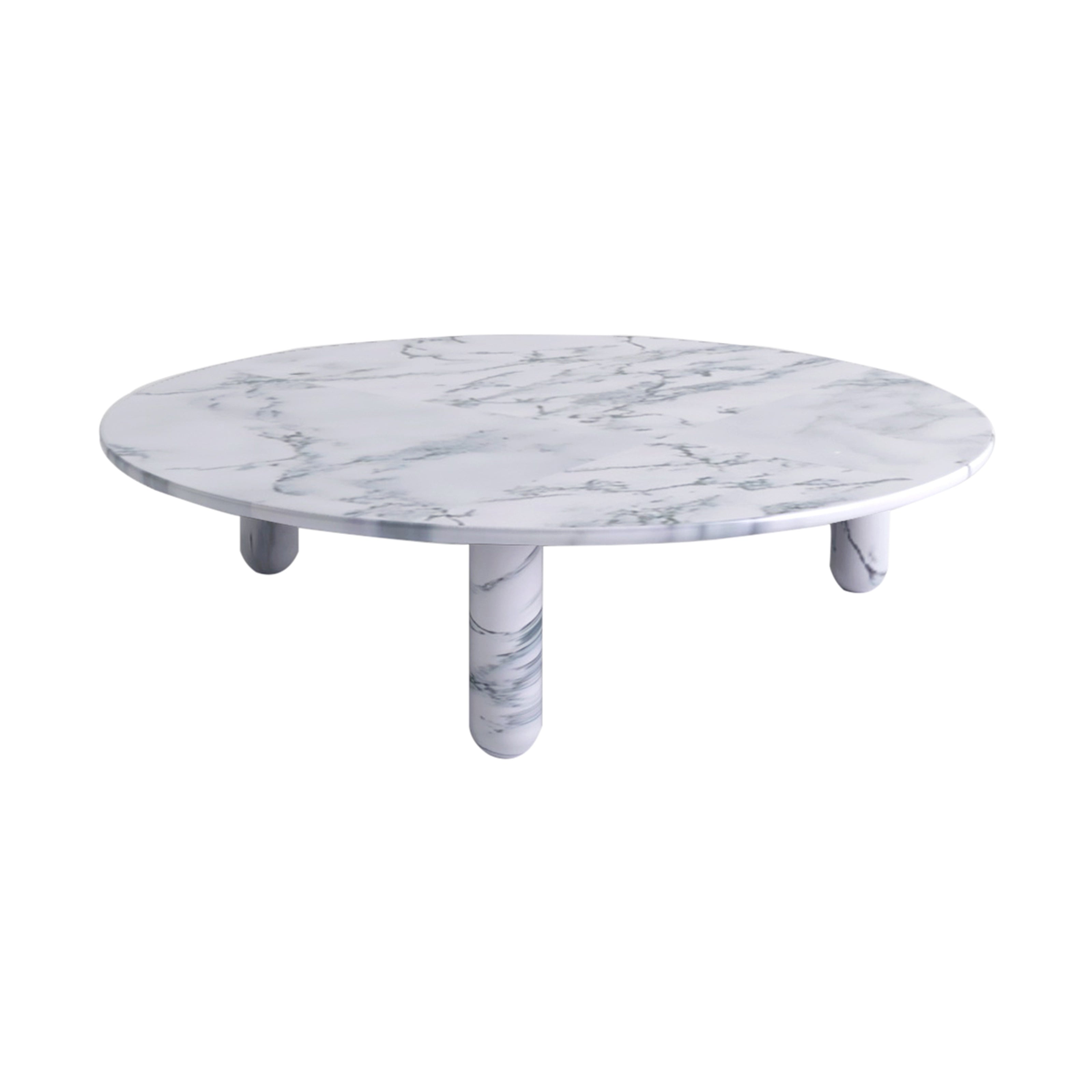 Sunday Coffee Table: Round + White Pele de Tigre Marble + White Pele de Tigre Marble