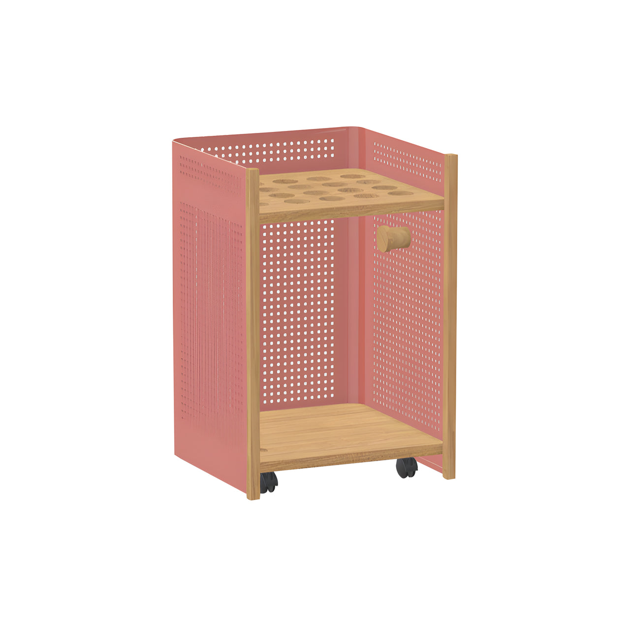 Mou Outdoor Floor Cue Rack: Terracotta + Iroko HPL