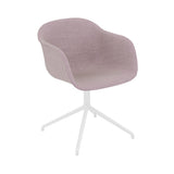 Fiber Armchair: Swivel Base with Return + Recycled Shell + Upholstered + White