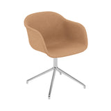 Fiber Armchair: Swivel Base with Return + Recycled Shell + Upholstered + Polished Aluminum