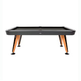 Diagonal Outdoor Pool Table: 7 Feet + Jet Black + Black