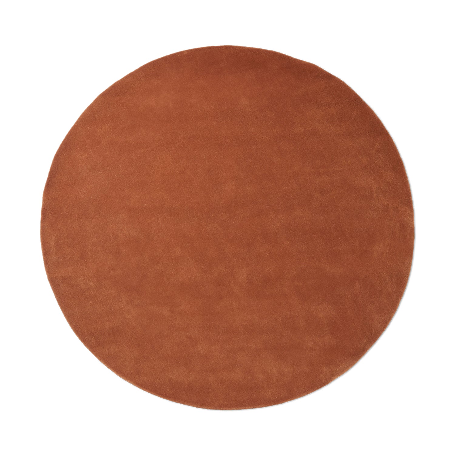 Stille Tufted Rug: Round + Red Brown