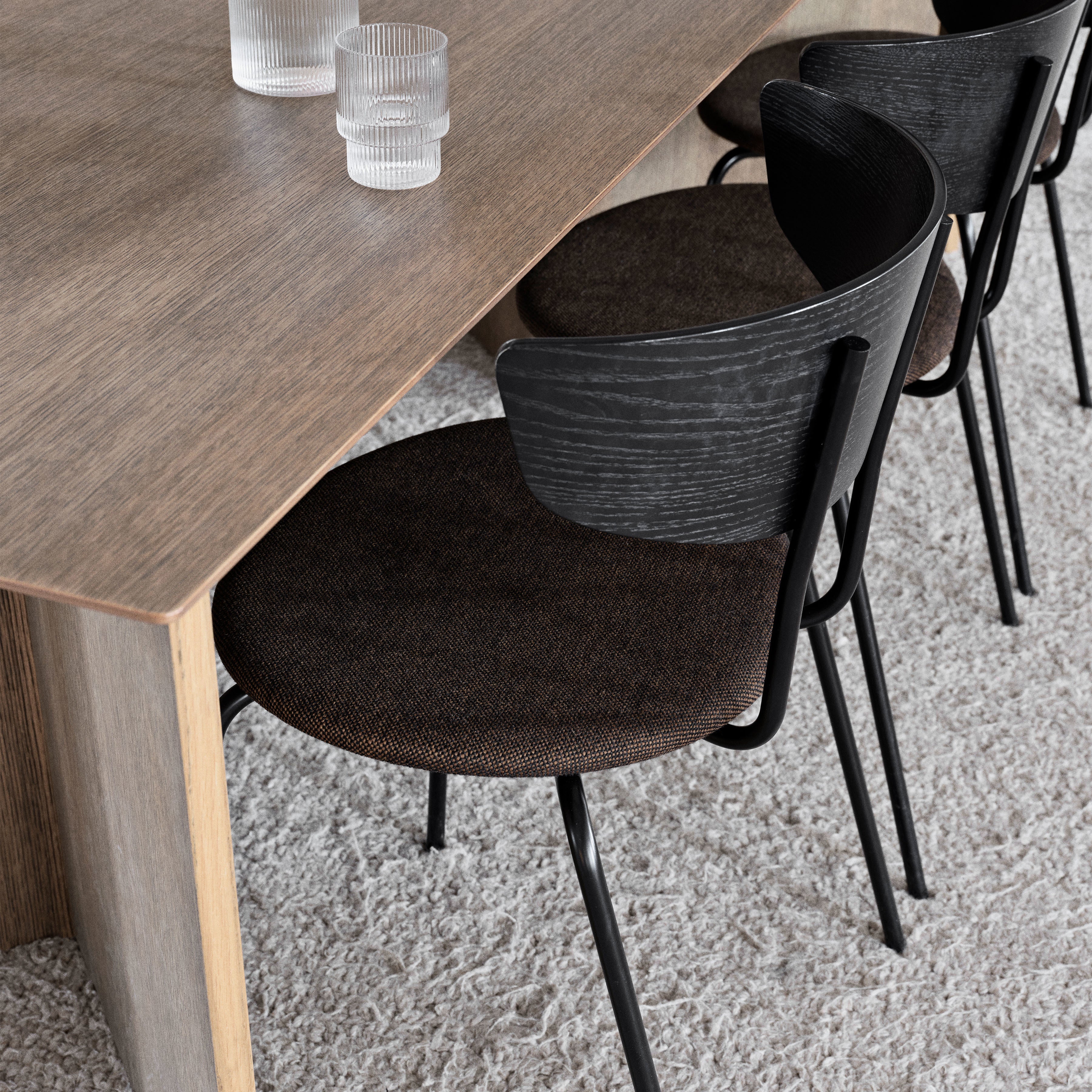 Herman Steel Dining Chair: Seat Upholstered