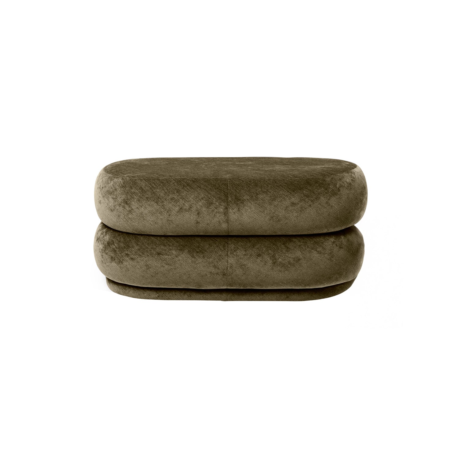Pouf Oval: Faded Velvet Forest