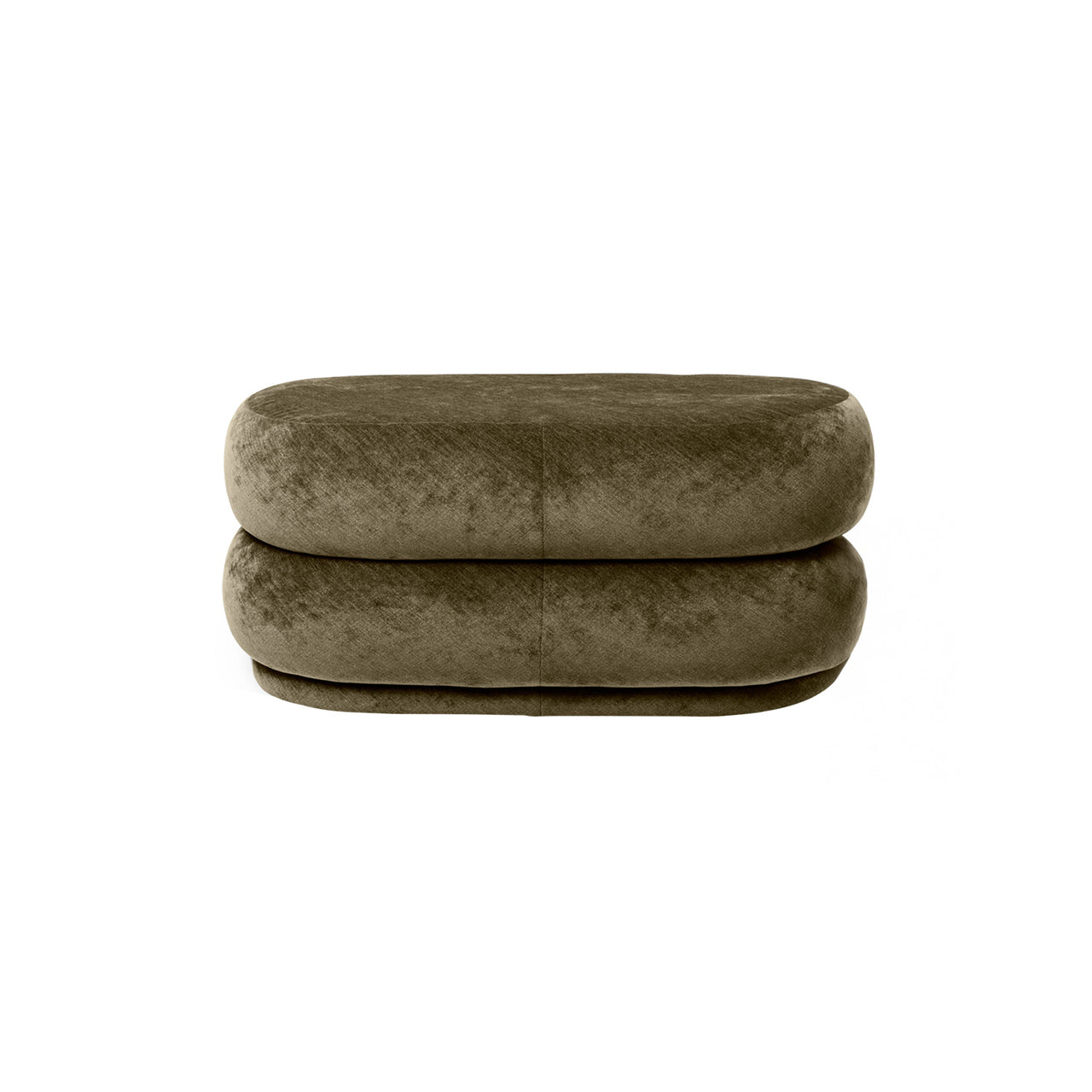 Pouf Oval: Faded Velvet Forest