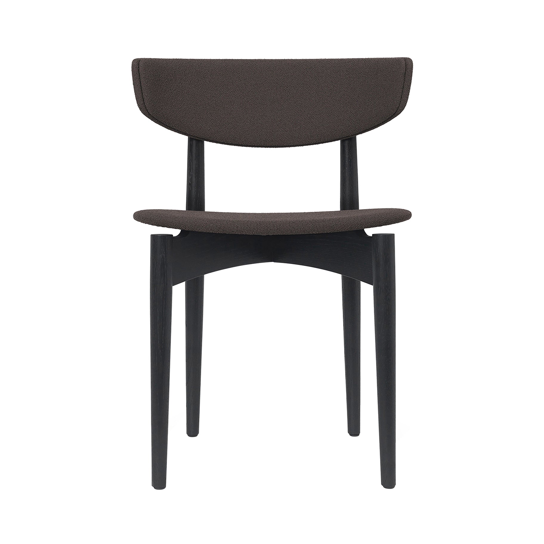 Herman Dining Chair: Seat + Back Upholstered + Black Ash