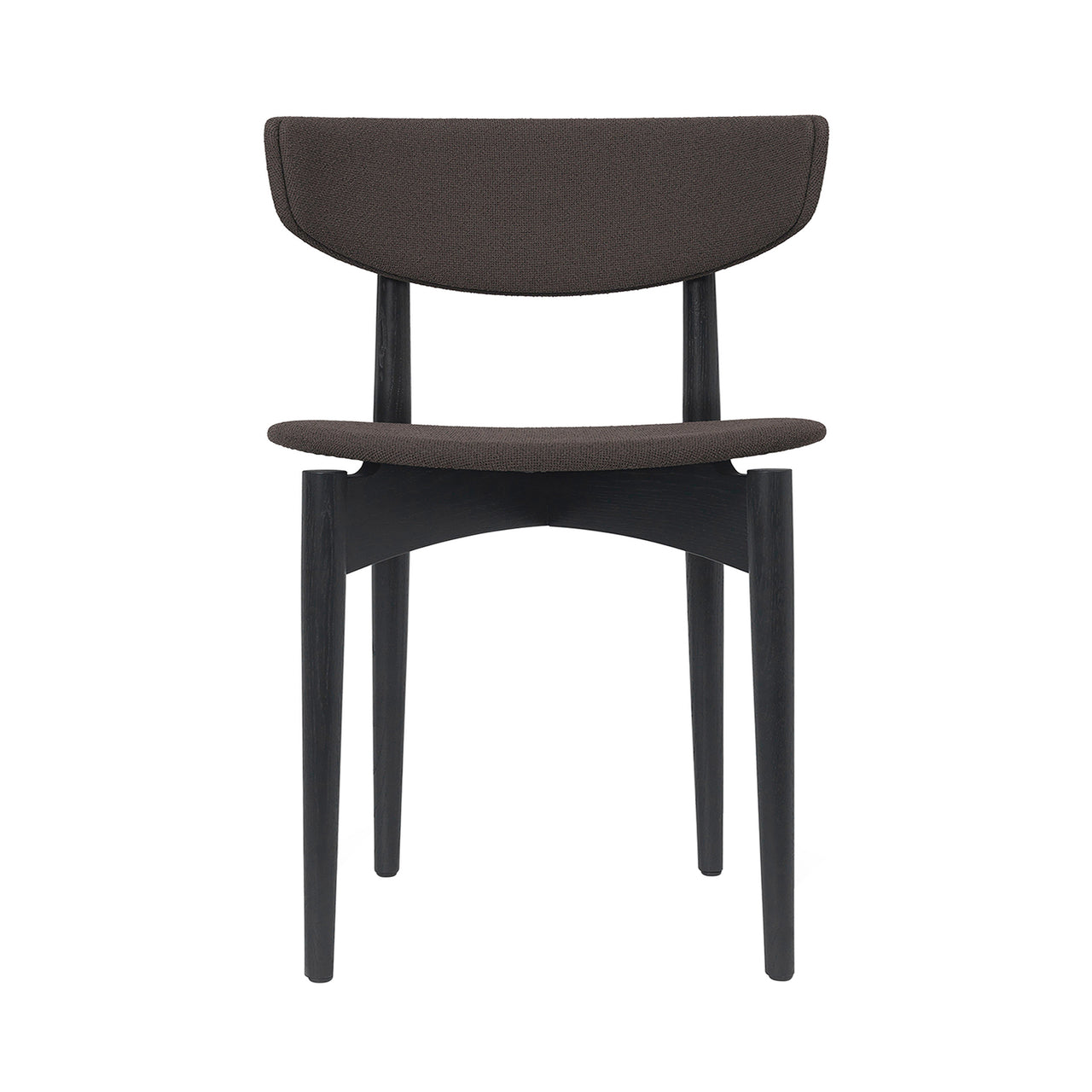 Herman Dining Chair: Seat + Back Upholstered + Black Ash