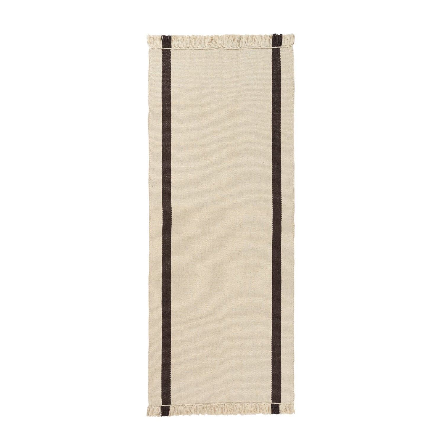 Calm Kelim Runner: Off-White  + Coffee