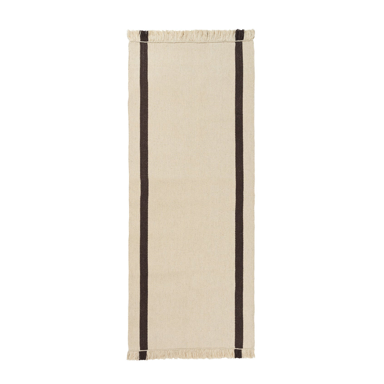 Calm Kelim Runner: Off-White  + Coffee