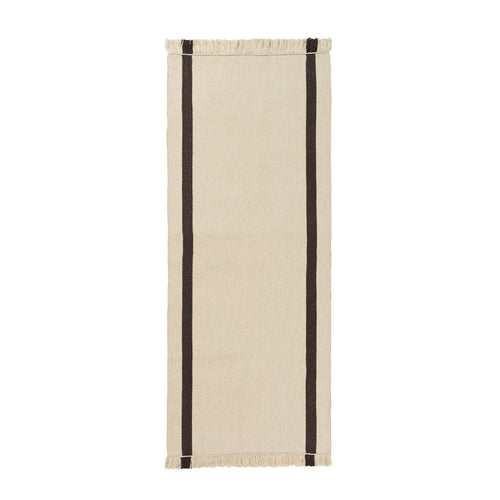 Calm Kelim Runner: Off-White  + Coffee