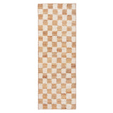 Check Wool Jute Runner: Off-white + Natural