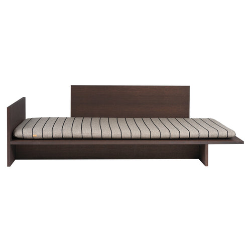 Kona Daybed: Upholstered + Dark Stained Oak + Pasadena Sand + Black