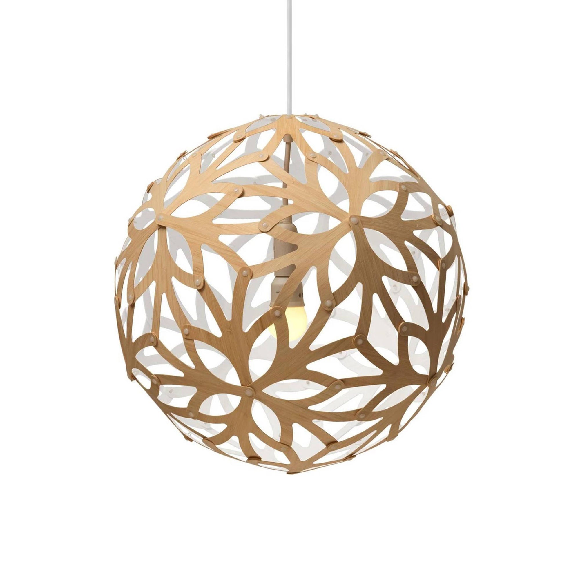 Floral Pendant Light: XX Large + Bamboo + White + White